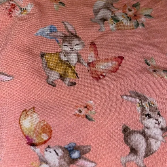 Posh peanut vintage bunnies butterfly bamboo pjs 2 piece set long sleeve pants - Picture 2 of 4
